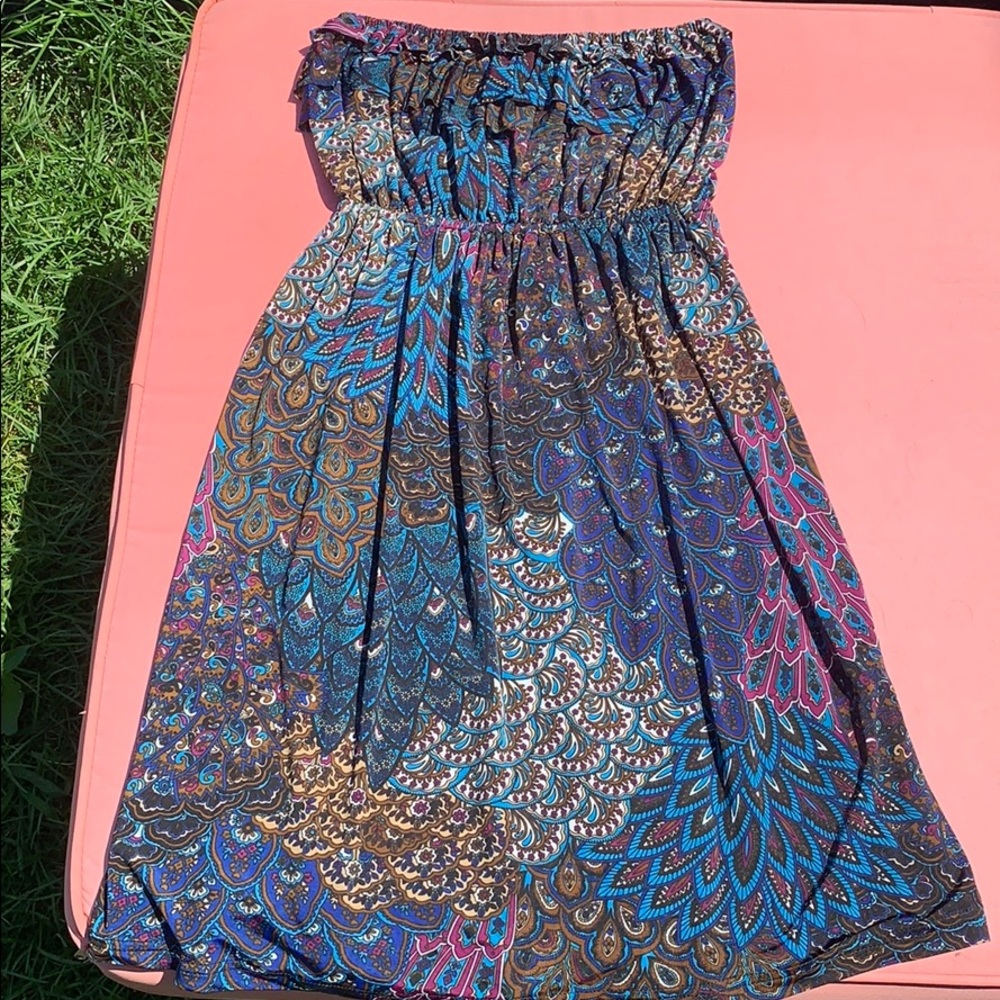 Peacock Paisley Mini Dress